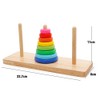 Wooden Tower of Hanoi Intellectual Toy Brain Teaser 8 Rings