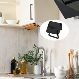 Aogigigio Under Cabinet Cutting Board Holder - 4 Pcs Cutting Board Holder Rack Storage Stainless Steel Under Shelf Counter Chopping Board(Black)