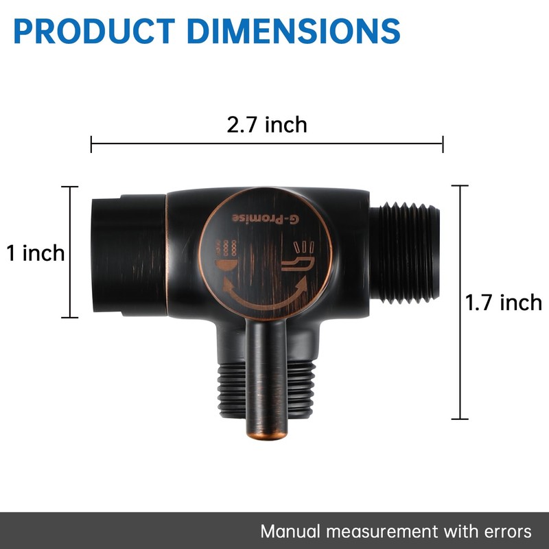 G-Promise Solid Metal Shower Arm Diverter for Hand Held Showerhead