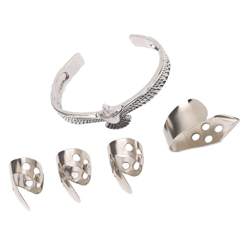 Guitar Pick Set with Alloy Bracelet Stainless Steel Finger Thumb