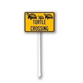 SRongmao Beware Yard Sign Turtle Crossing Sign with Metal Stake 8x12inch Lawn Sign Sturdy Aluminum Sign for Outdoor Use Waterproof Sign Outdoor Decor for Lawn Yard Garden