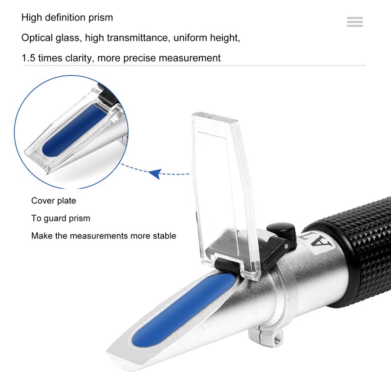 Handheld Alcohol Refractometer 0‑80% Antifreeze Tester for Spirit Alcohol Volume