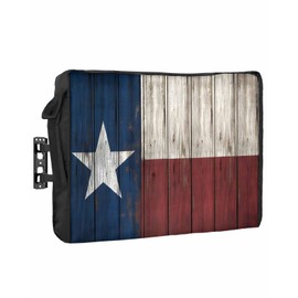 T&H XHome Outdoor TV Cover - Vintage Wood Texas Flag Waterproof and Weatherproof 80"-85" LCD Movable Shield TV Display Screen Protector Outside Television Covers