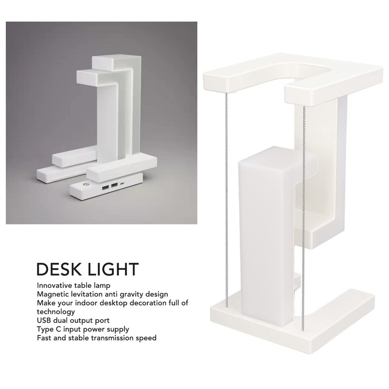 Asixxsix Magnetic Levitation Desk Lamp, 3 Levels Continuously Dimmable Levitating