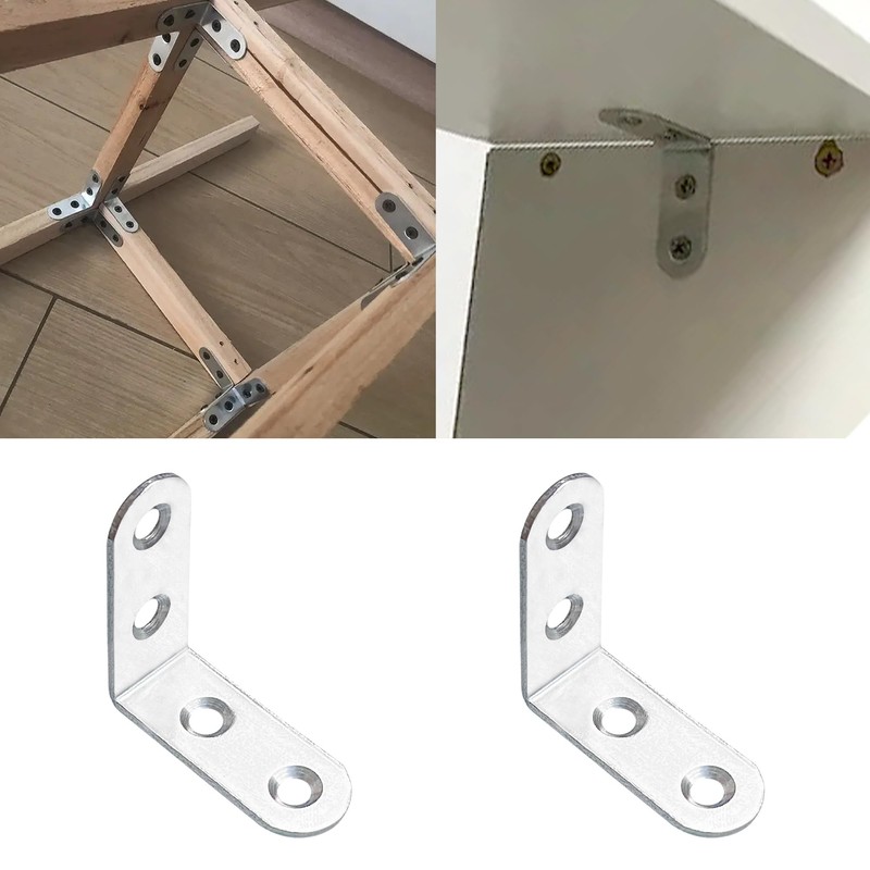 30 PCS Stainless Steel L Shaped Shelf Brackets,Angle Corner Bracket