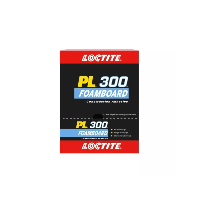 Loctite PL300 Foamboard Adhesive, 10 fl oz, Cartridge (12 Pack)
