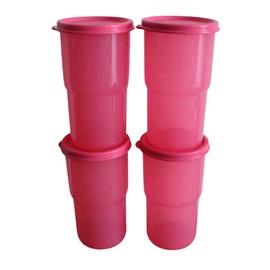 New Tupperware, NewTupperware Tabletop Stacking Tumbler 12oz 350ml Set of 4 Pink