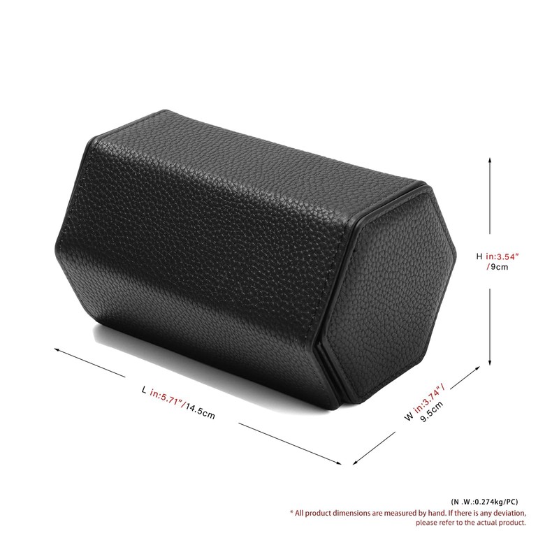 Oirlv B01901 Watch Case, 2 Pieces, PU Leather, Mini, Portable,