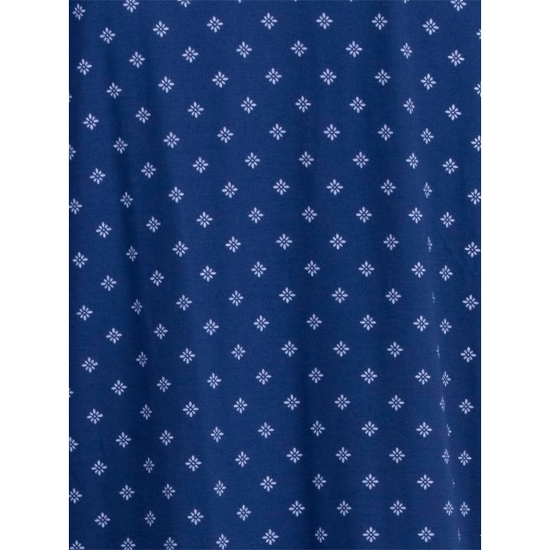 Henry Terre Men's Short-Sleeved Nightdress with Diamond Flower Chest Pocket