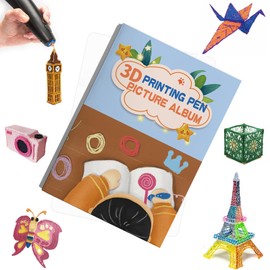 3D Printing Drawing Book,3D Printer Drawing Molds Paper Stencils for 3D Printing Pen,Reusable Colorful Painting Graffiti Template 21 Sheets 42 Patterns with a PVC Transparent Board.