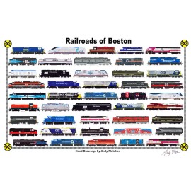 Railroads of Boston 11"x17" Horizontal Poster Andy Fletcher signed