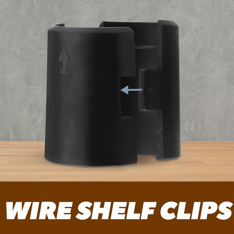 Moicstiy 50pack 7/8 Inch Wire Shelving Shelf Lock Clips, Plastic