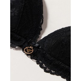 Emporio Armani Women's Eternal Lace Padded Triangle Bra, Black, L