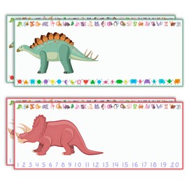 40PCS Desk Name Tags for Classroom - Dinosaur Name Plate Stickers-Self Adhesive Name Labels for Students Teens-Nameplates Favors & Supplies for Bulletin Board-A04