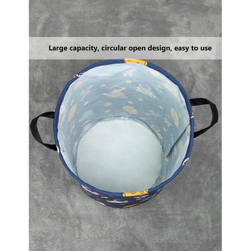 QUEENLALA Large Storage Basket,Laundry Hamper/Bathroom/Home Decor/Collapsible Round Storage Bin,Boys and