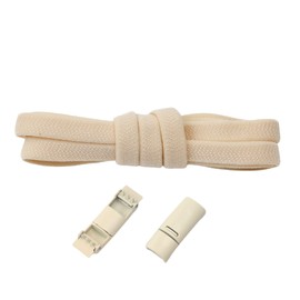 Schnüris® Elastic Shoelaces without Tying Length 100 cm I Shoelaces with Quick Release 6 mm or 7 mm I Magnetic Rubber Shoe Laces I Smartclip Shoelaces for Children and Adults, Beige - Wide