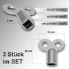 Soul-Cats 3 x radiator bleed key for heating valve, square,