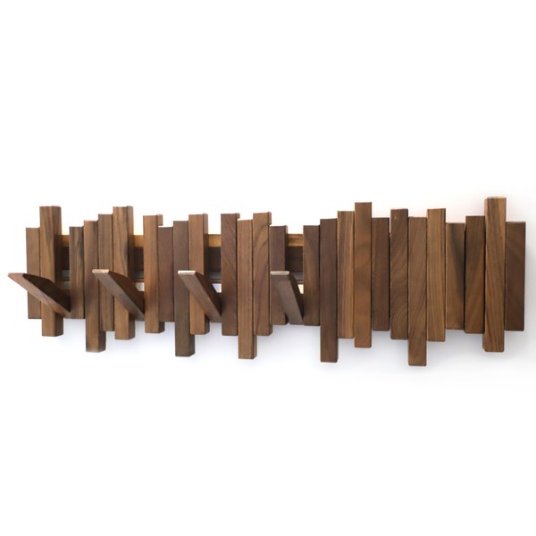 GOGREEBELL Hardwood Wall Mounted Piano Coat Rack| Flip Down Wall