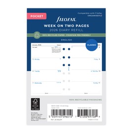 Pocket Week on two pages English recycled paper 2026 diary 26-68221R
