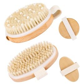 Massage Brush, Pack of 2 Body Brush, Cellulite Dry Brush, Vegan Body Brush, Natural Bristles, Bath Brush, Dry Brush, Massage Brush, Dry Massage Brush to Improve Blood Circulation