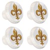 YUJNGFDFFR 4 Pack White Cabinet Knobs Fleur de Lis Iris