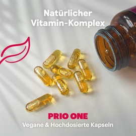 Prio One Ease PMS Capsules Pack of 60 Vegan High Dose Vitamin Combination Preparation Agent for PMS Discomfort and Period Pain Dietary Supplement Women Vitamins Period Pain Relieve