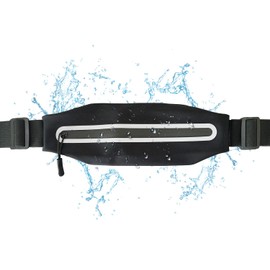 Slim Running Belt Fanny Pack for Women Men,Running Waist Pack for Workout Jogging,Money Belt,Fishing Belt,Runners Phone Holder Running Gear Accessories(Black)