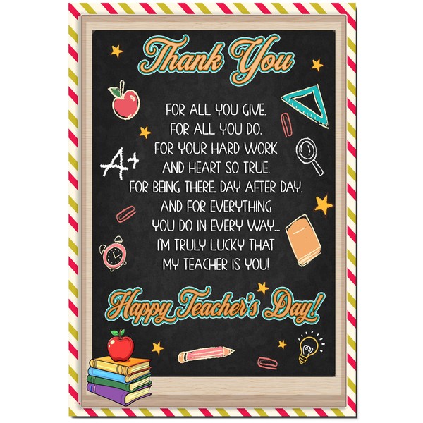 Teacher Appreciation Card for Women, Men, Him, Her, 5"x7" Card,