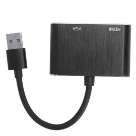 Heayzoki Adaptador USB3.0 a VGA/HDMI, Adaptador Convertidor de HDMI a VGA, Convertidor de Energía Display Dock de Expansión Accesorios para Computadora, Ligero Y Práctico.