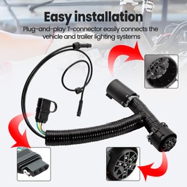 7 Pin Trailer Wiring T-Harness Adapter Plug Fit for Jeep Gladiator 20-24