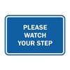Signs ByLITA Classic Framed Please Watch Your Step Sign (Blue)