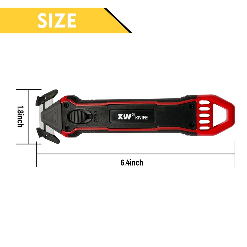 XW Safety Box Cutter with Quick Blade Change, Extra 5