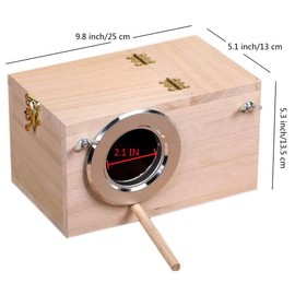 zmgmsmh Bird Nest Breeding Box Cage Wood House for Finch Lovebirds Cockatiel Budgie Conure Parrot (M-9.8 X 5.1 X 5.3IN)