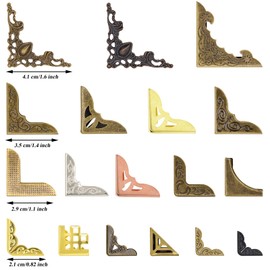 Pack of 72 Metal Book Corner Protectors, Metal Corner Protectors, Antique Fitting, Vintage Retro Book Corners, Corner Protectors, Menu Corner Protectors, Book Corners, Metal Books for Scrapbooking