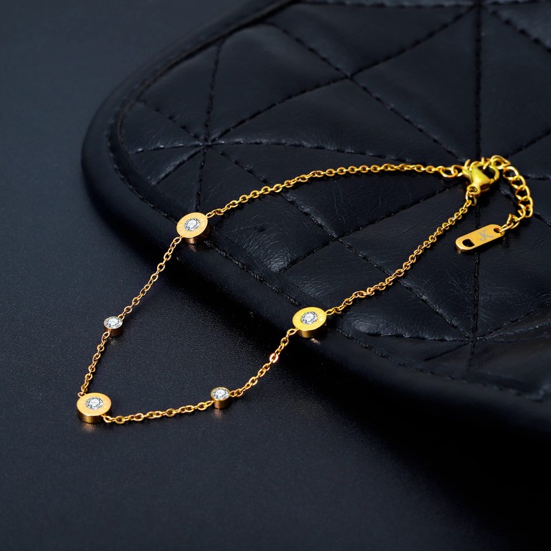 Kim Johanson Stainless Steel Women's Anklet *Forever* in Silver Gold