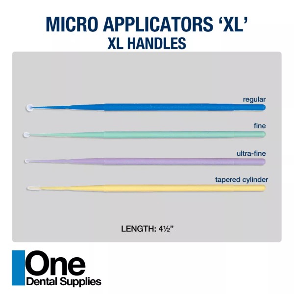 Premium Plus Dental Disposable Micro Brushes Applicators Fine XL Handle