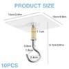 10 Pack Adhesive Ceiling Hooks, Heavy Duty No Drill Outdoor