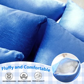 Geelin 6 Pack Small Pillows 11"x7" Microfiber Mini Pillows for Travel, Sleeping, Nap Tiny Soft Machine Washable Cushion for Pets, Dogs Neck, Wrist, Knee, Lumbar Support(Blue)