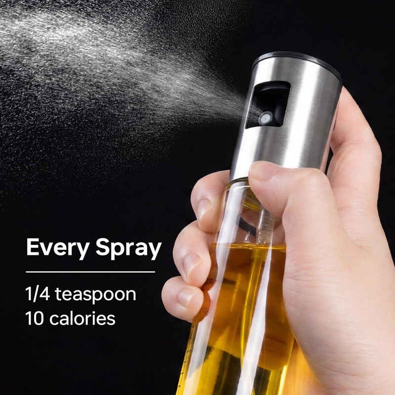 4 Pack 100ml Glass Olive Oil Sprayer with Scale &