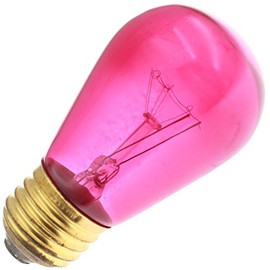 Industrial Performance 11S14/TPK, 130V, Transparent Pink Specialty Light Bulb, 1 Bulb