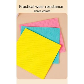 German Universal Household Color Dish Cloths (3 Colors,6 Pieces) Drying Eco-Friendly Non-Woven Fabric Kitchen Cleaning Cloth Safe and Harmless Cloths
