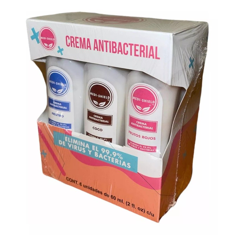 Medi-Shield Crema Antibacterial Manos Paquete 12 Piezas Medi-shield