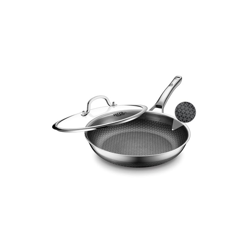Non Stick Frying Pans, 12.2 inch Hybrid Griddle Skillet with