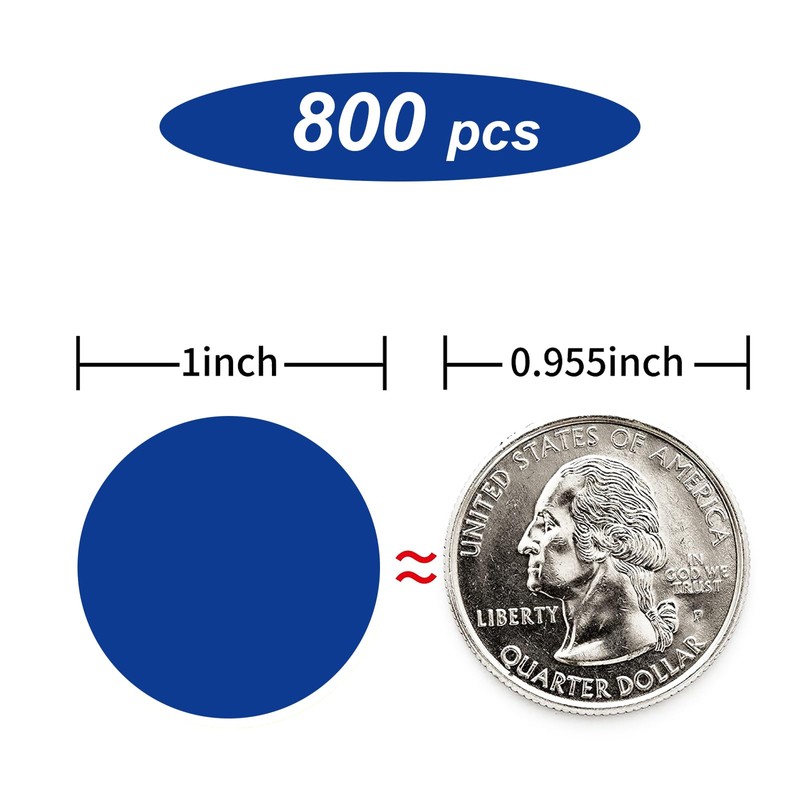 starboling 800Pcs 1 Inch Dark Blue Round Color Coding,Dot Stickers