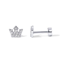 PAVOI 14K Gold Flat Backs (Crown, White Gold)