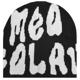 Tsalei Y2K Graphic MEA Culpa Beanie Double-Layer Cool Graphic Beanie Knitted Hat, Streetwear MEA Design Hats for Women Man Teenagers