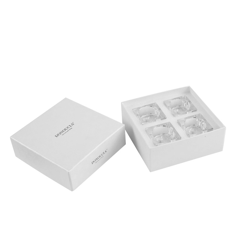 DONOUCLS Home Crystal Tealight Candle Holders Pack of 4, 1.5