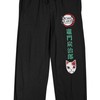 Demon Slayer Tanjiro Mask Men's Black Sleep Pajama Pants-Medium