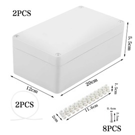 YPLonon Electrical Junction Box Waterproof IP65 Junction Box Outdoor 200x120x56mm Surface Mount Protection for Indoor and Outdoor Electrical Equipment
