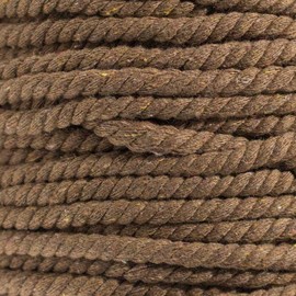 Super Soft 3 Strand Twisted Cotton Rope (Brown, 1/4 Inch x 10 Feet)